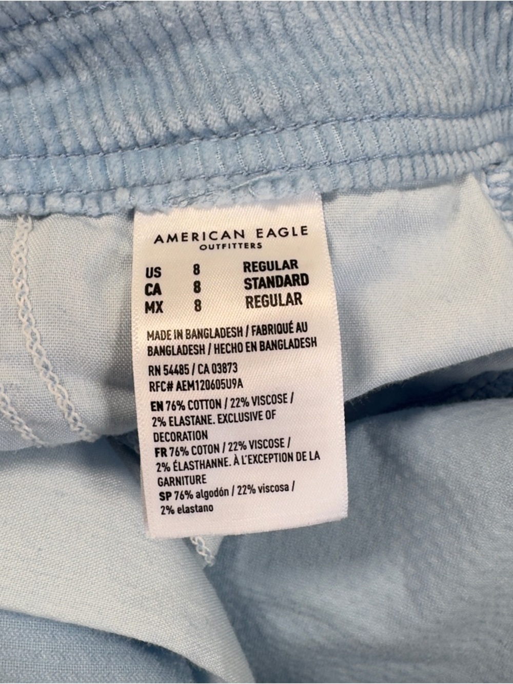 American Eagle Corduroy Cargo Pants Womens High Rise Baggy Wide Leg Skater SZ 6 - Picture 13 of 15